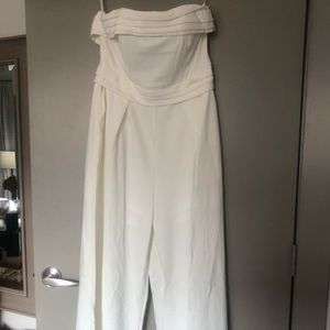 White strapless jumpsuit